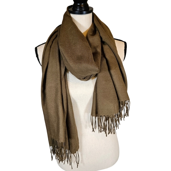 Scarf Bundle Of 2,Orange Is Peach Couture, Green Is Pashmizette, OS - Picture 6 of 13